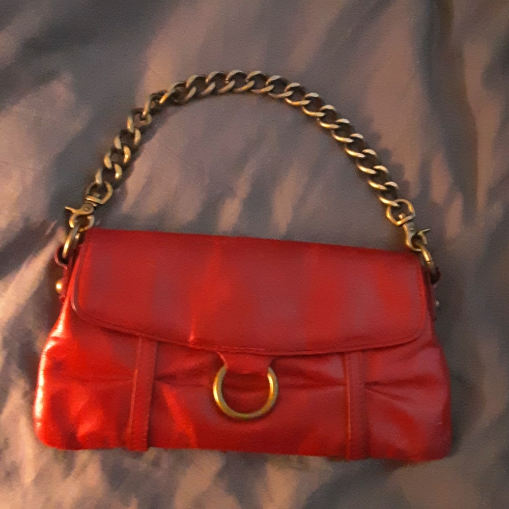 Vintage HOBO International red leather clutch